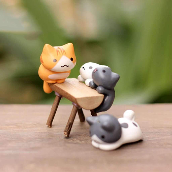 Miniature Home Decorative Cats 6 Pieces