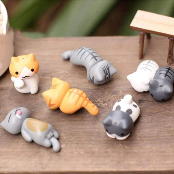 Miniature Home Decorative Cats 6 Pieces