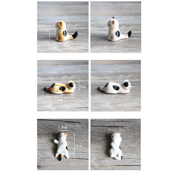 6 Piece Ceramic Cat Chopsticks Holders Set