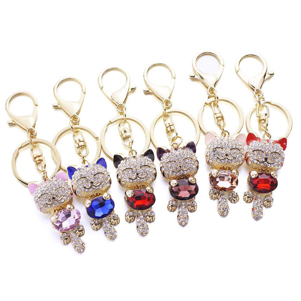 Rhinestone Cat Keychain