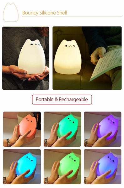 Rechargeable Touch Sensitive Cat LED Night Light