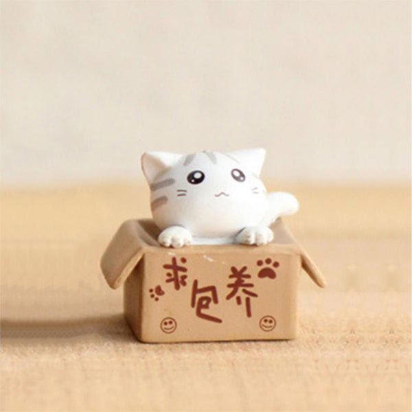 Miniature Garden In A Box Decorative Cat