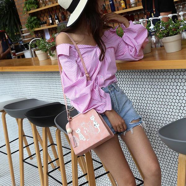 5 Cat Friends Hand/Shoulder Bag