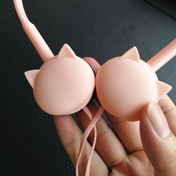 Cute Cat Stereo Earphones