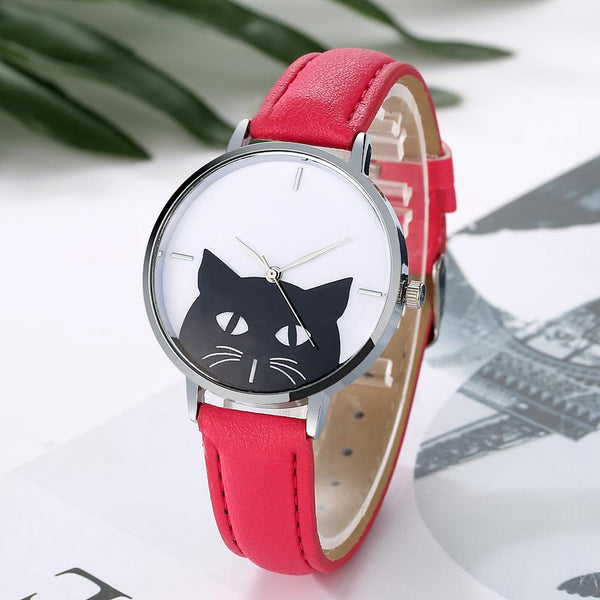 Adorable Cat Face Quartz Wrist Watch