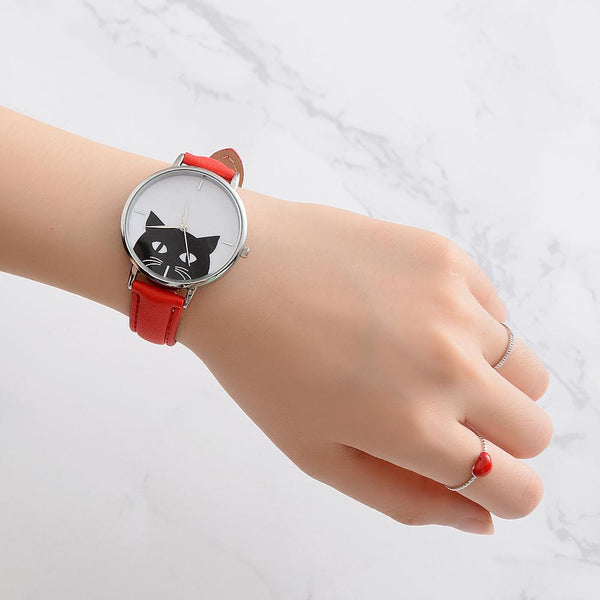 Adorable Cat Face Quartz Wrist Watch