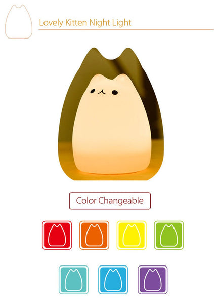 Rechargeable Touch Sensitive Cat LED Night Light