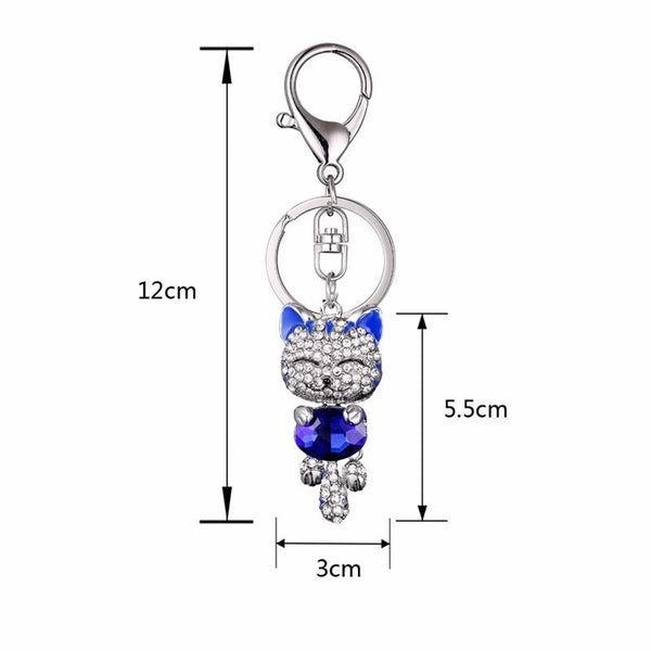 Rhinestone Cat Keychain