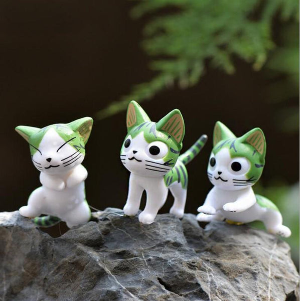 Miniature Home Decorative Anime Cats 6 Pieces