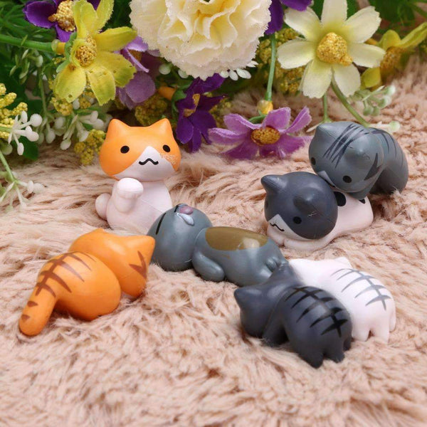 Miniature Home Decorative Cats 6 Pieces