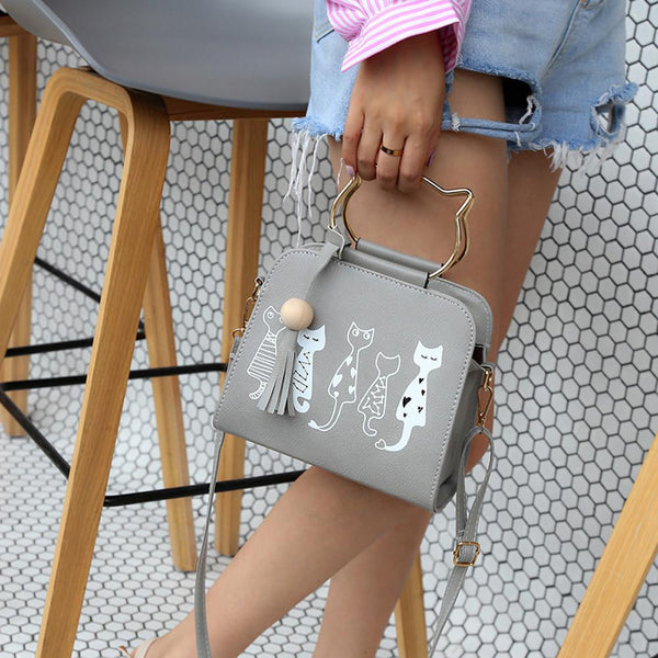 5 Cat Friends Hand/Shoulder Bag