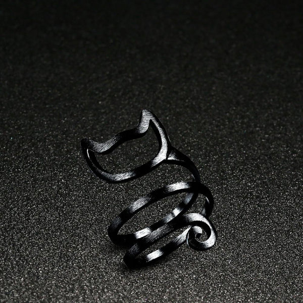 Cat Shaped Wrap Around Ring