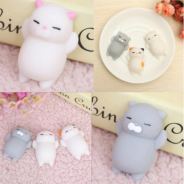 Set of 3 Cute Squishy Cat Stress Relievers