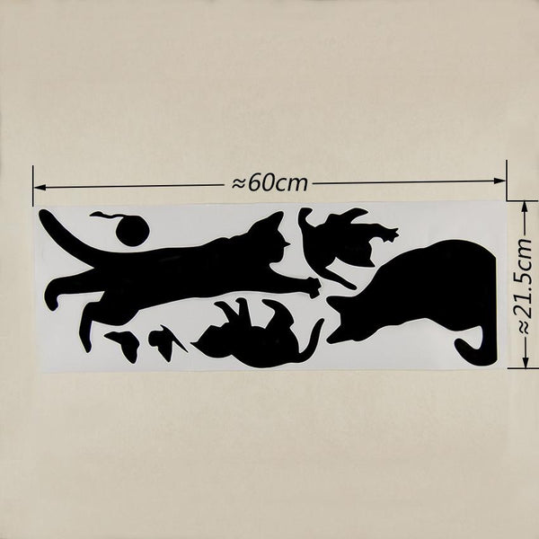 Cats Playing Removable Vinyl Wall Decal Stickers