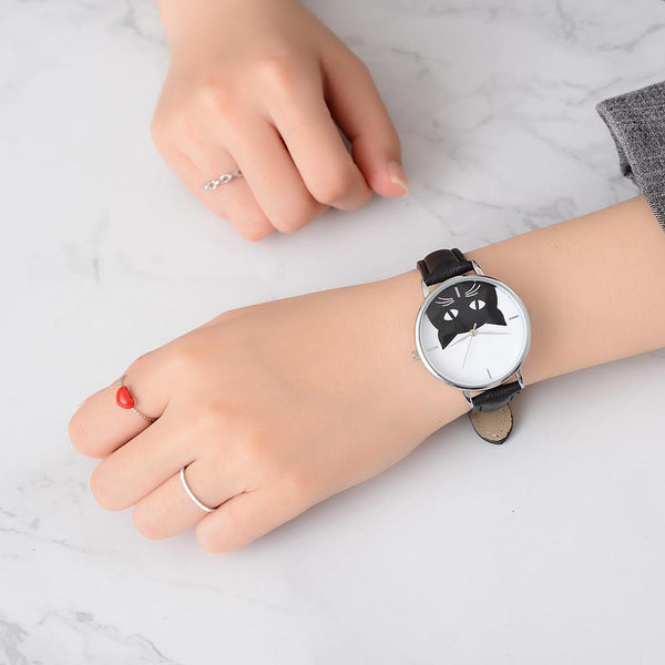 Adorable Cat Face Quartz Wrist Watch