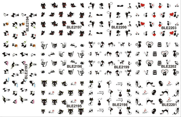 Black Cat Nail Art Stickers