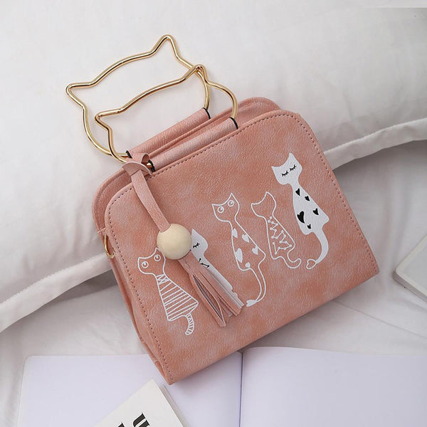5 Cat Friends Hand/Shoulder Bag