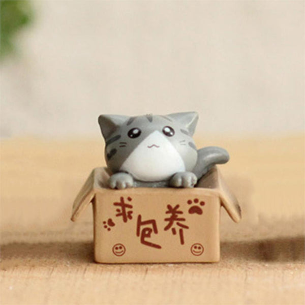 Miniature Garden In A Box Decorative Cat