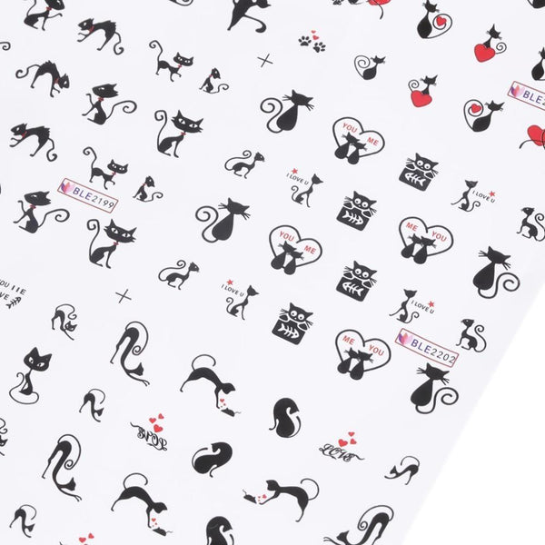 Black Cat Nail Art Stickers