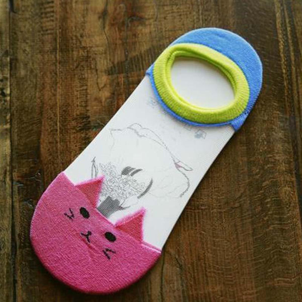 Cute Cat Face Low Cut Ankle Socks
