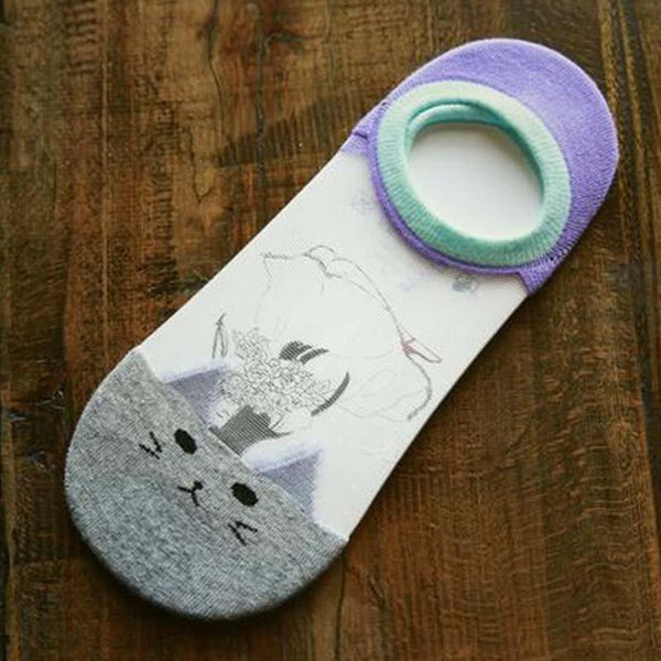 Cute Cat Face Low Cut Ankle Socks