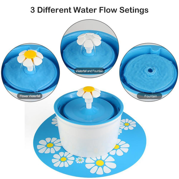 Automatic Drinking Fountain - Flower Style Cat Bowl (1.6L)