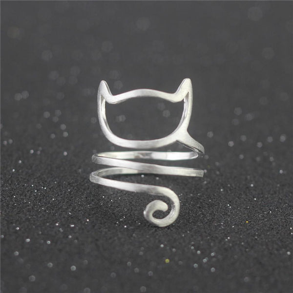 Cat Shaped Wrap Around Ring