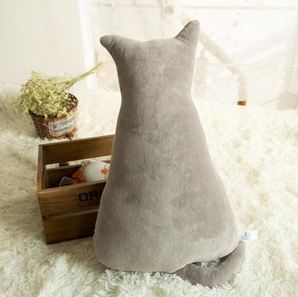 Cat Shaped Plush Throw Pillow