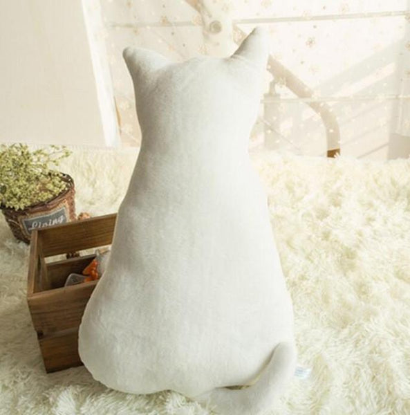 Cat Shaped Plush Throw Pillow
