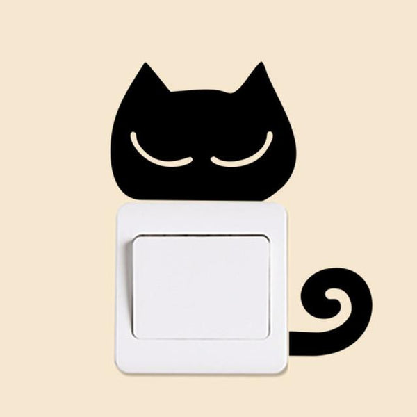 Cute Cat Wall Light Switch Decals