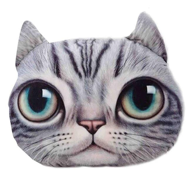 3D Cat Face Sofa & Chair Throw Pillow
