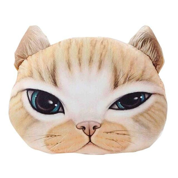 3D Cat Face Sofa & Chair Throw Pillow