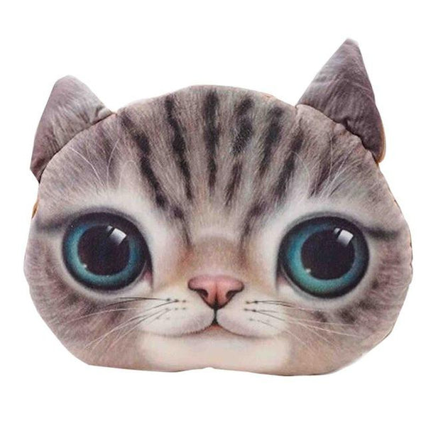 3D Cat Face Sofa & Chair Throw Pillow