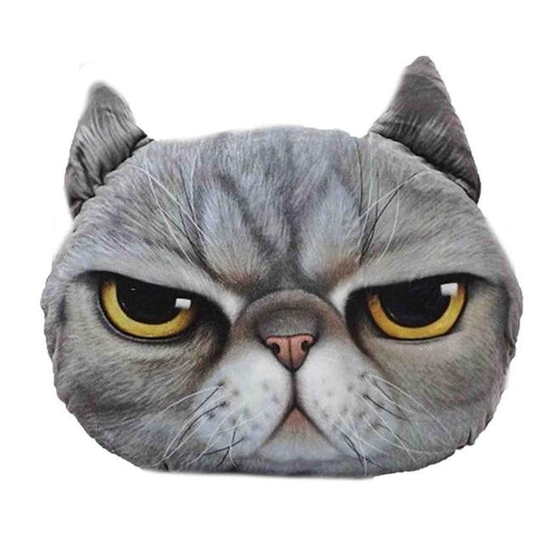 3D Cat Face Sofa & Chair Throw Pillow