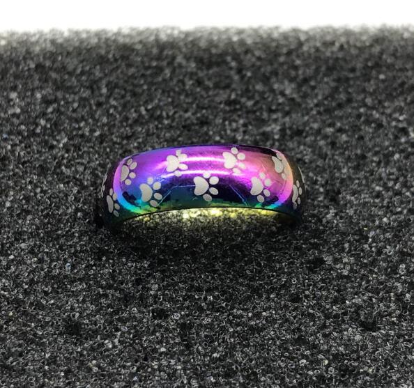 Rainbow Paw Memorial Ring: In Memory Of Your Kitty