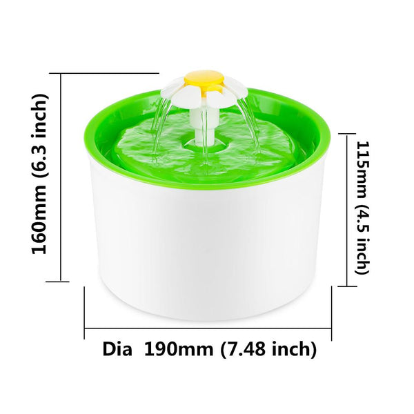 Automatic Drinking Fountain - Flower Style Cat Bowl (1.6L)