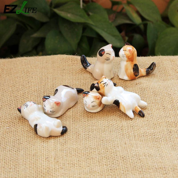 6 Piece Ceramic Cat Chopsticks Holders Set