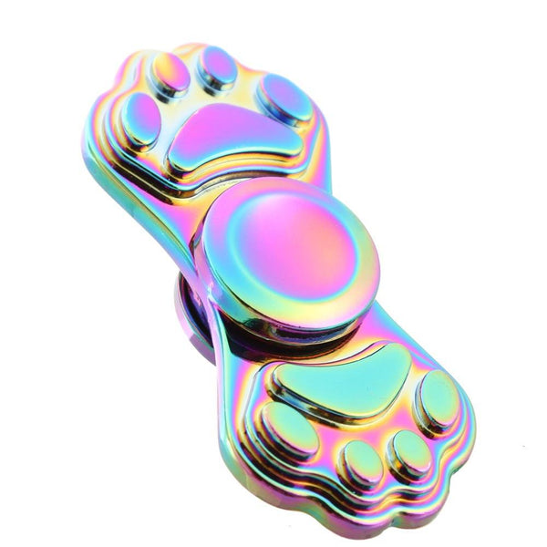 Rainbow Brass Cat Claw Fidget Spinner Toy