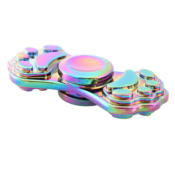 Rainbow Brass Cat Claw Fidget Spinner Toy