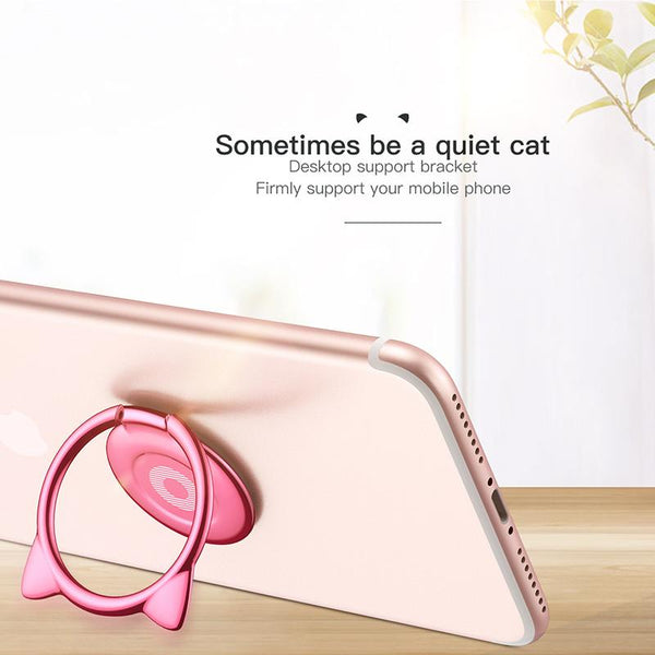 Magnetic Cat Ear Ring Holder & Stand For Smart Phones