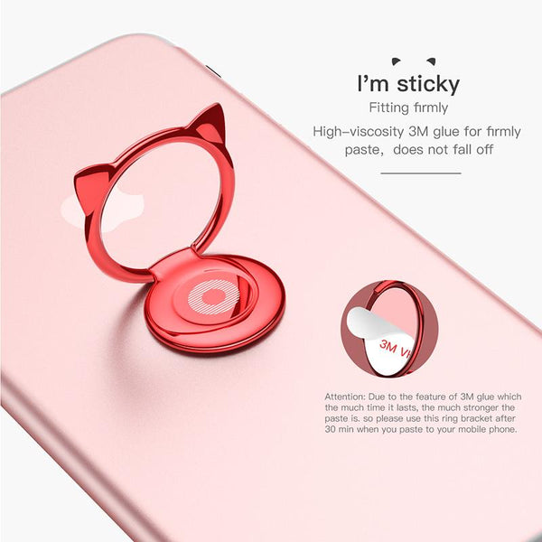 Magnetic Cat Ear Ring Holder & Stand For Smart Phones