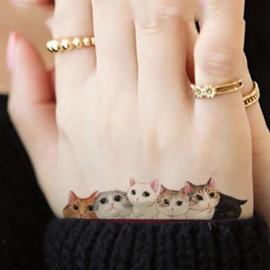 Waterproof Temporary Cat Tattoo Stickers