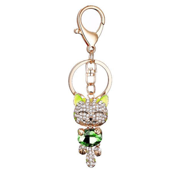 Rhinestone Cat Keychain