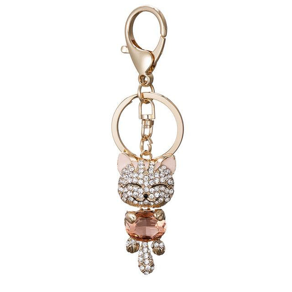 Rhinestone Cat Keychain