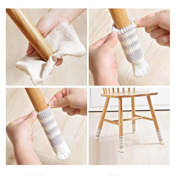 Chair Leg Cat Socks Furniture Protectors - 4pcs
