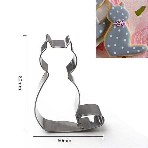 5 Pieces Set of Cat Shaped Cookie Cutter Molds