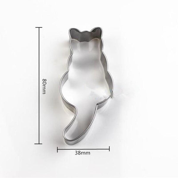 5 Pieces Set of Cat Shaped Cookie Cutter Molds