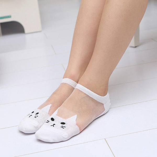 Cute Transparent Ankle Cat Sock