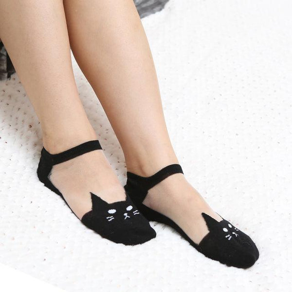 Cute Transparent Ankle Cat Sock