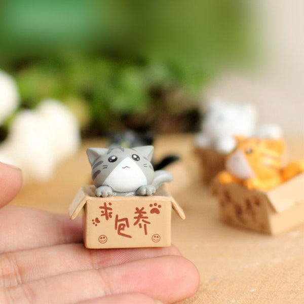 Miniature Garden In A Box Decorative Cat